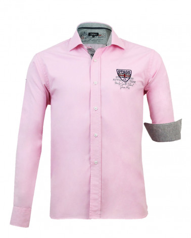 Chemise manche longue Flowers Otago rose pour homme