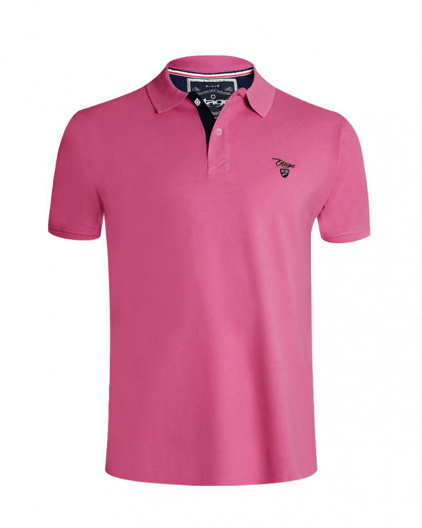 Polo Abruzzo manches courtes Otago rugby rose chiné homme