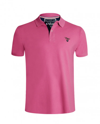 Polo Abruzzo manches courtes Otago rugby rose chiné homme