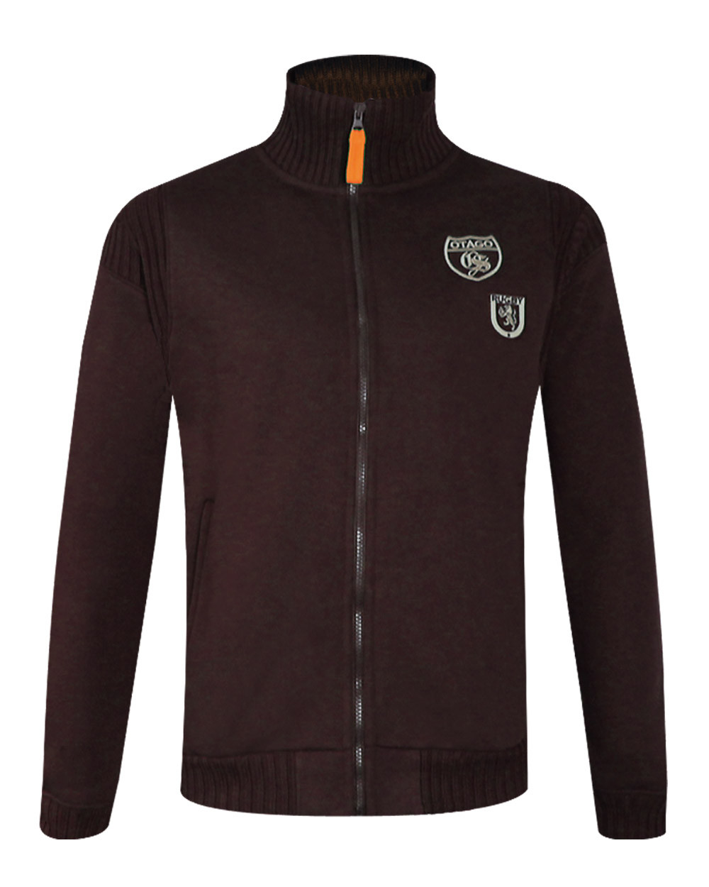 Sweat zip ESTORIL Otago marron pour homme