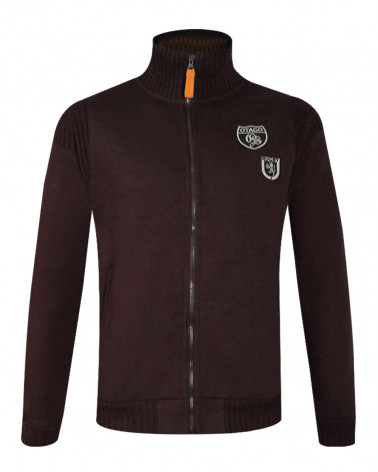 Sweat zip ESTORIL Otago marron pour homme