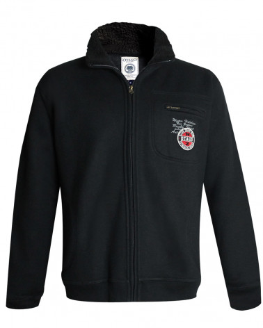 Sweat zip BULLITT Otago rugby noir pour homme