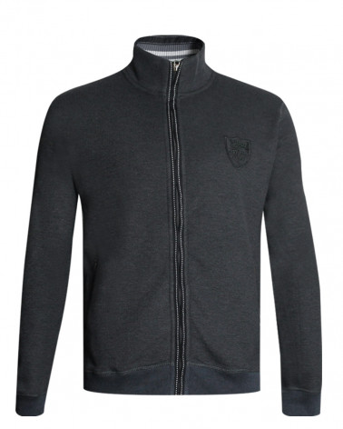 Sweat zip MATLON Otago rugby gris foncé pour homme