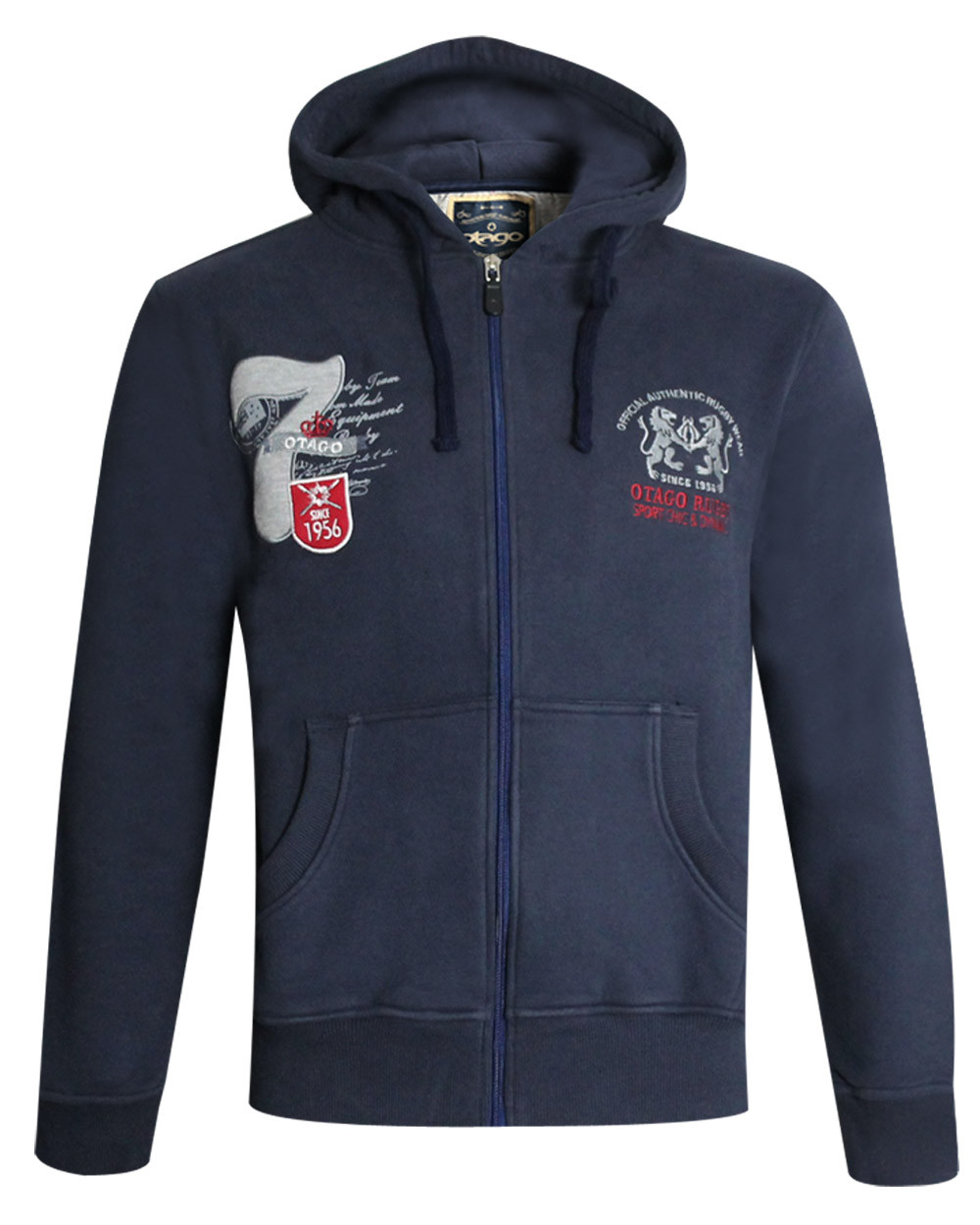 Sweat zip capuche ROME Otago rugby bleu marine pour Homme