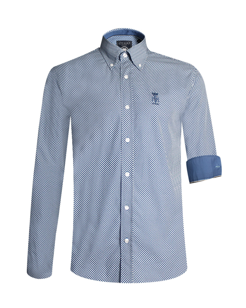 Chemise manches longues ETE 2005 Otago rugby bleue à motifs pour homme