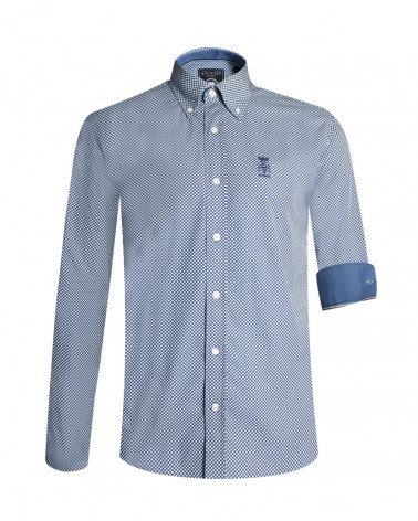 Chemise manches longues ETE 2005 Otago rugby bleue à motifs pour homme