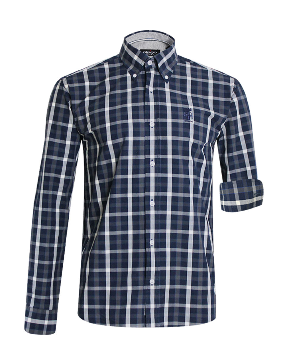 Chemise manches longues H219 Otago rugby marine à carreaux pour homme