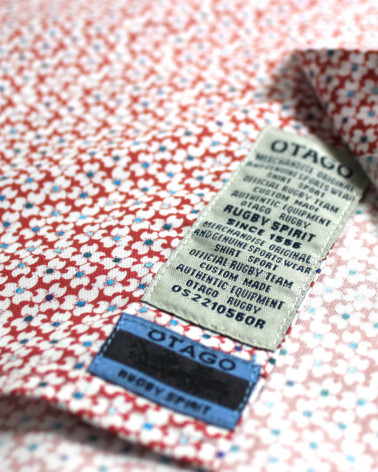 Détail produit de la chemise 141 Otago rouge à motifs pour homme