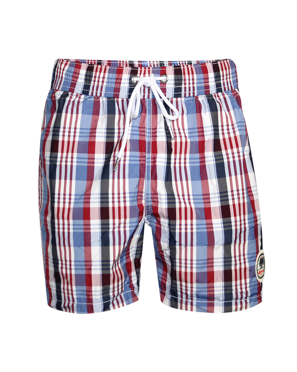 Short de bain Carreaux 5 Otago bordeaux marine pour Homme