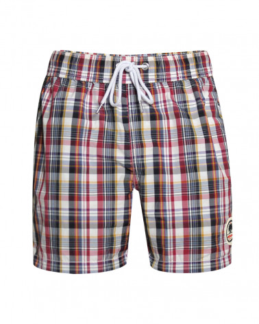 Short de bain Carreaux 1 Otago rugby bleu marine pour Homme