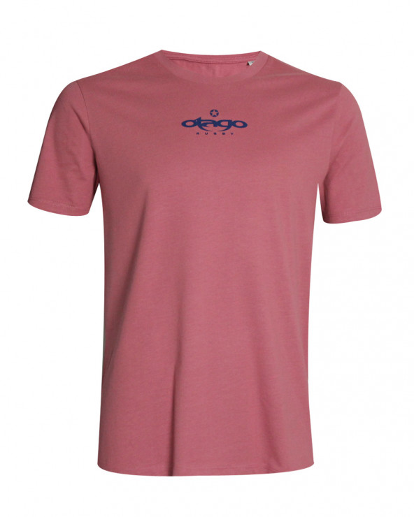 Tee shirt Vespa Otago rugby antique rose coton Bio pour homme