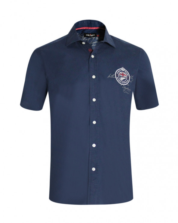 Chemise manches courtes 2LIONS Otago rugby marine pour homme