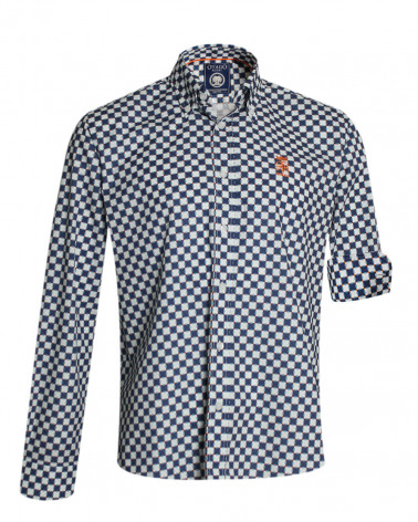 Chemise 258 manches longues Otago rugby à motifs marine pour homme