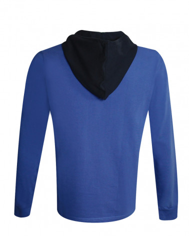 Dos du tee-shirt capuche r56 Otago bleu lavande manches longues