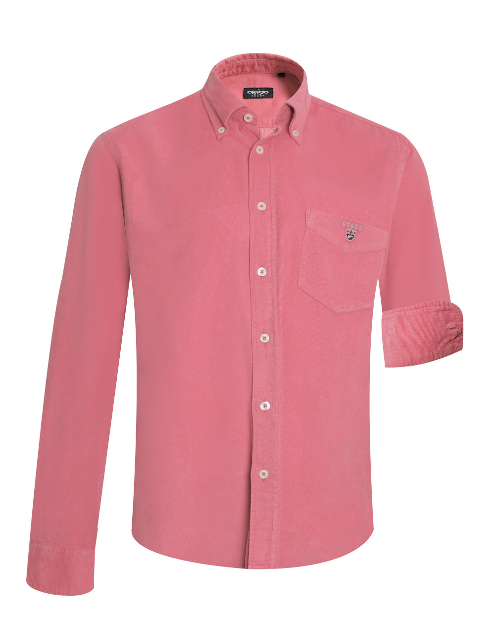 Chemise homme manches longues Velours Otago rugby blush