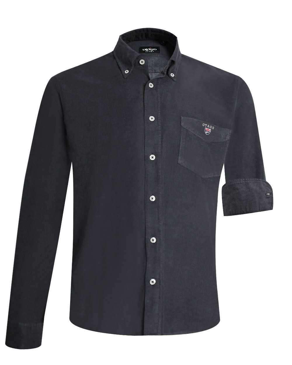 Chemise homme manches longues Velours Otago rugby charcoal