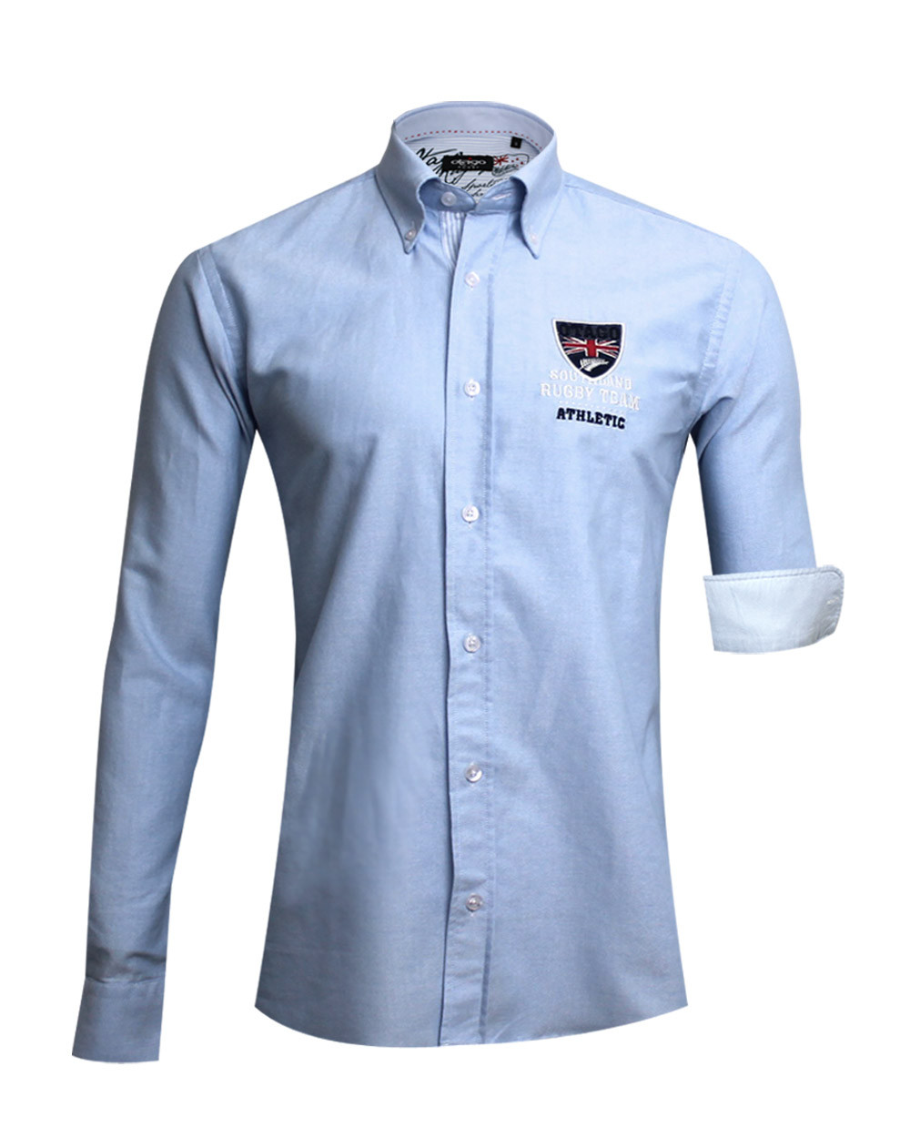 Chemise manches longues Artax Otago rugby bleu ciel homme