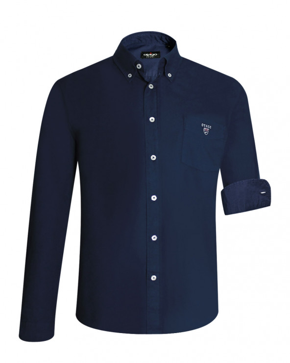 Chemise manches longues homme Buenevy Otago marine