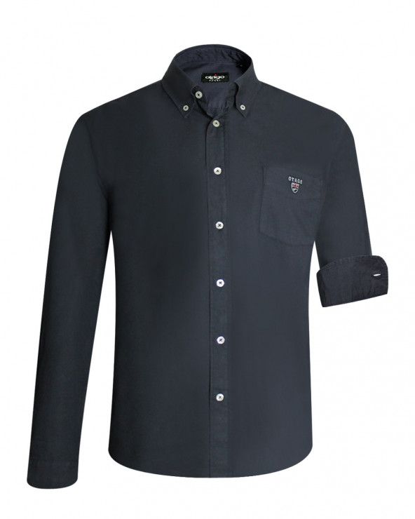 Chemise manches longues homme Buenevy Otago charcoal