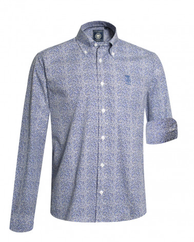 Chemise manches longues 267 Otago bleue à motifs pour homme