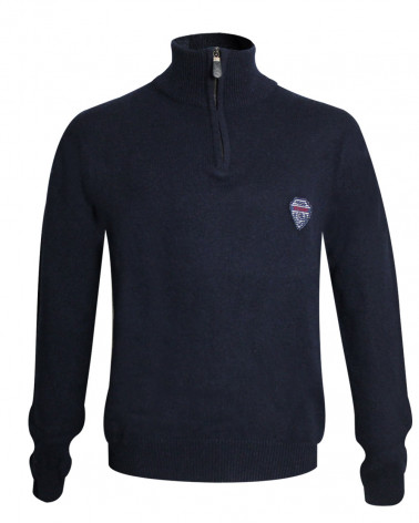 Pull homme FOB col zip Otago bleu marine