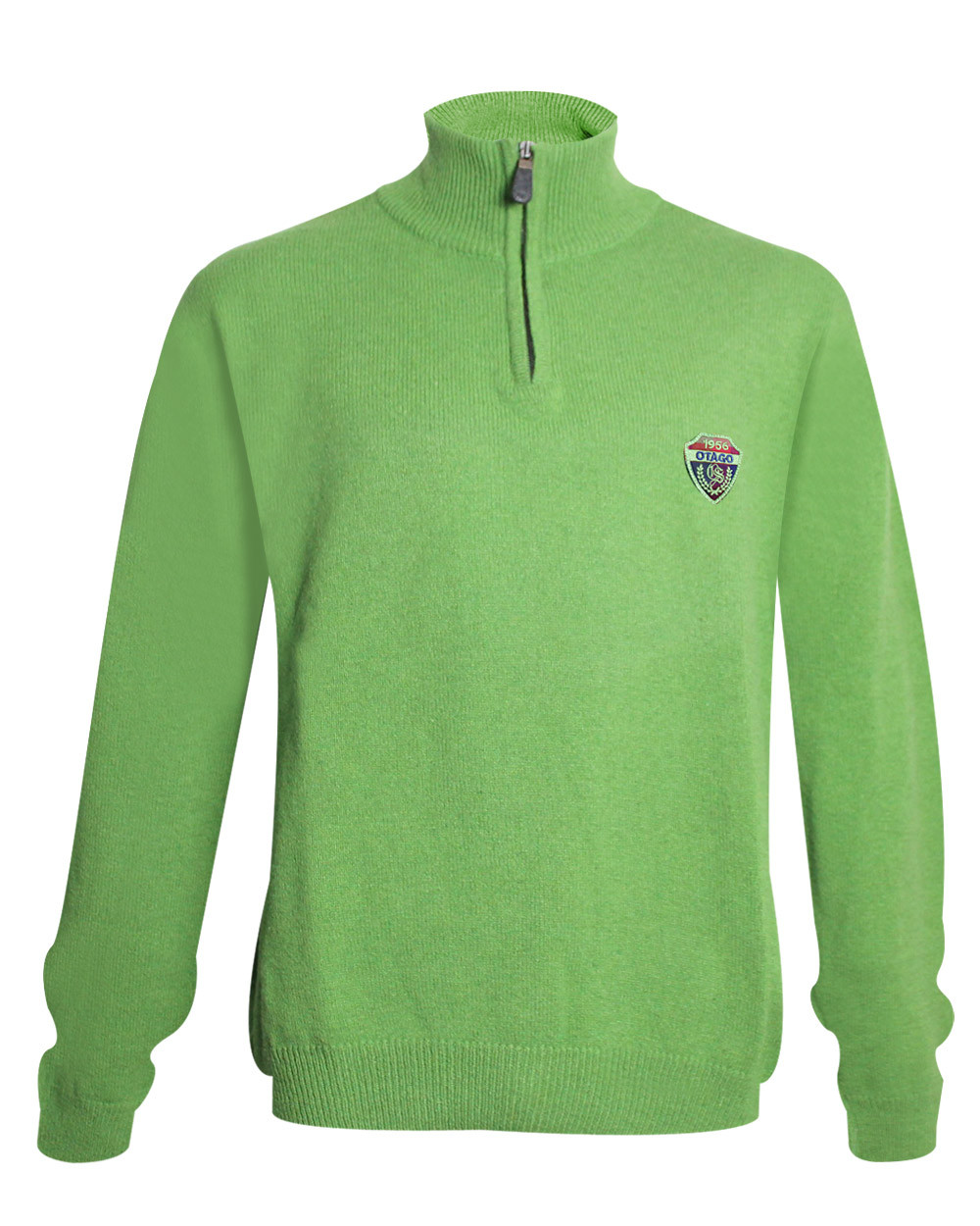 Pull homme FOB col zip Otago vert clair