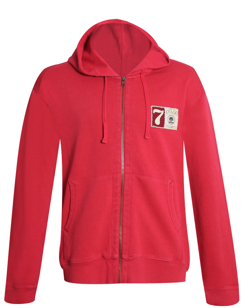 Sweat zip capuche 123 Otago rugby framboise pour homme