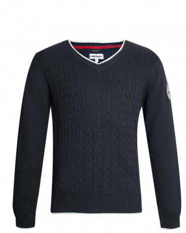 Pull col V Garou Otago marine Homme