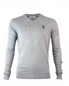 Pull Golf col V homme Otago rugby gris clair