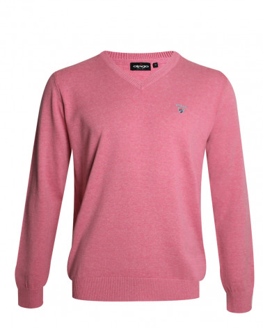 Pull col V homme CARBUN Otago rose