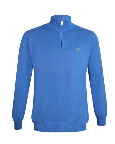 Pull col zip homme CARBUN Otago bleu océan