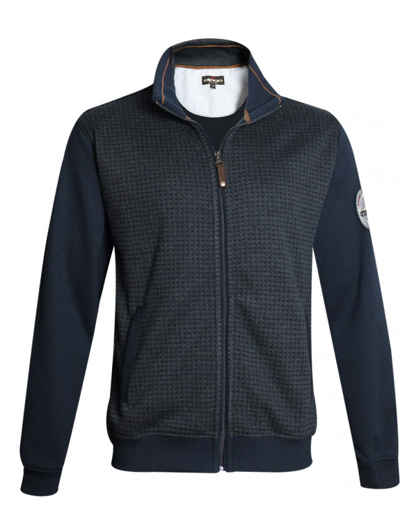 Sweat zip 25SW3 Otago rugby bleu marine pour homme