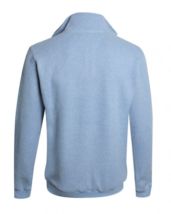 Dos du Sweat homme col zip 24SW7 Otago rugby bleu pastel