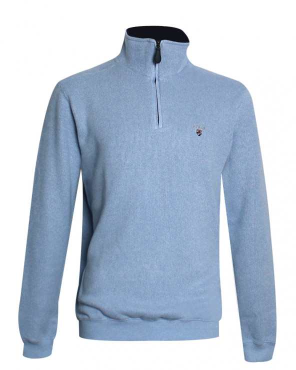 face Sweat homme col zip fermé 24SW7 Otago rugby bleu pastel