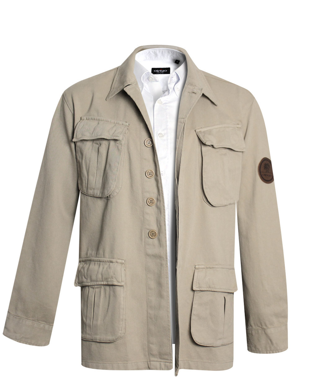 Veste Toile Boutonnée Ohio Otago Rugby beige pour Homme