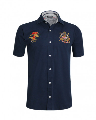 Chemise Miller manches courtes homme Otago rugby bleu marine