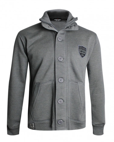 veste sweat zip boutonnée COMBE Otago rugby homme grise