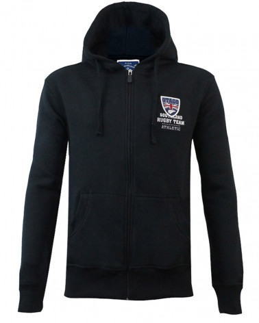 Sweat zip capuche Artax Otago rugby noir homme